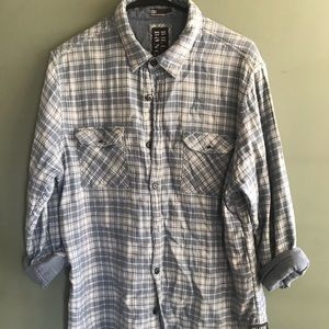 🌈Billabong flannel light blue with white